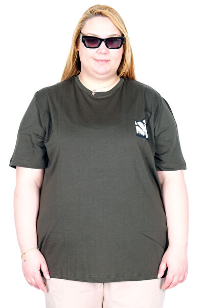 ModeXL Mode XL Real Plus Size Ženska Majica Bis Ovratnik Beyond U26115 KAKI
