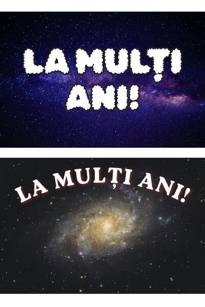 OEM Set of 2 Happy Birthday Cards, Galaxy Themed Design, 250g Cardboard, 20x1...