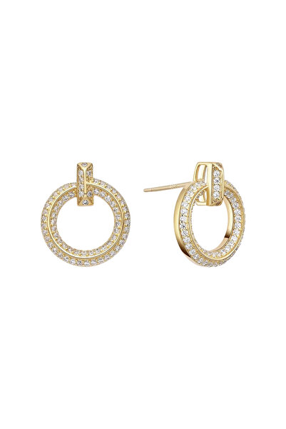Lisa&Co. Cercei Argint Maniglia Argint placat cu aur galben / Zircon / Alb