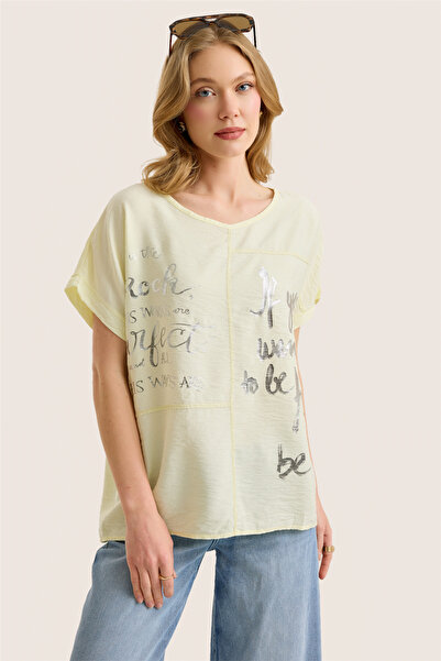 HomeStore Gilded Text Blouse