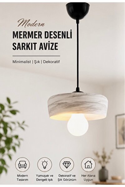 Roxie Modern Mermer Desenli Sarkıt Avize