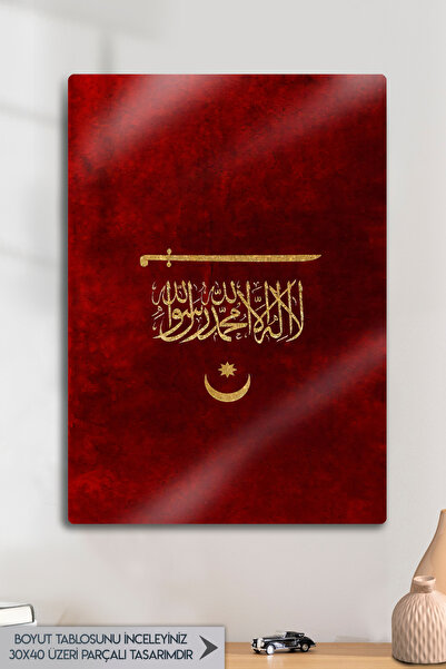 DekorHane Tablou decorativ metalic - Steagul Turciei, tematică moschee, islam...