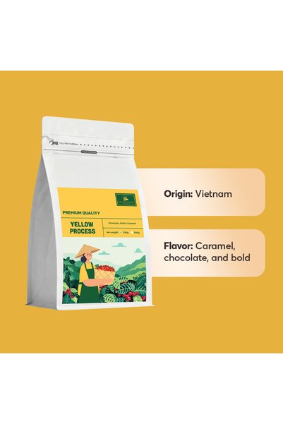 The Caphe Vietnam Robusta Coffee – Yellow Process (Single Origin, Whole Beans) 250g | Medium Roast, Bold & Full-Bodied, Freshly Roasted in Dubai