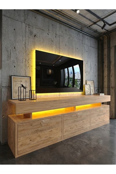 online fırsat mutlu ol mutlu kal KARNAVAL LEDLİ TV ÜNİTESİ 150 cm Dolaplı Kap...