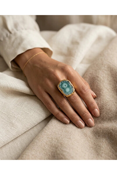 Dorvina Natural Stone Women's Ring Authentic Jewelry 316L Quartz Stone Negati...