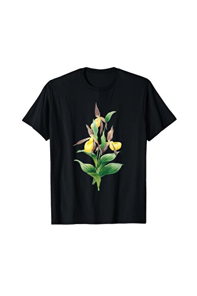 bolivia's Vintage Yellow Ladys Slipper Orchid Flower Plant Lovers TShirt