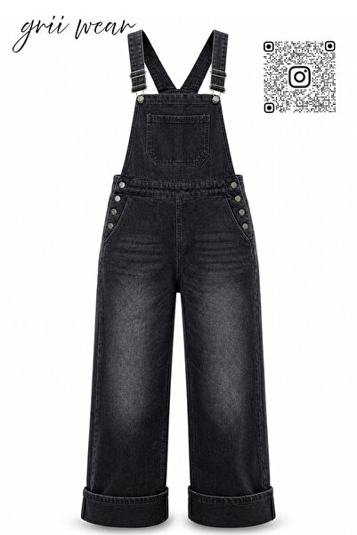 KOTOLOG Unisex Τζιν Παντελόνι Φαρδιάς Γραμμής με Χαλαρή Εφαρμογή και Σαλοπέτα