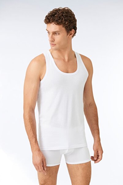 FSM1453 Men's Cotton Single Jersey Combed Cotton Classic White Undershirt 6-P...