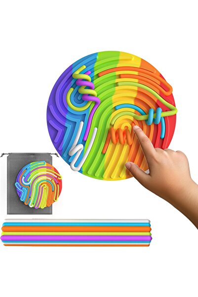 Arabest Sensory Activity Board for Kids 4-8,Silicone Fidget Toy,13 Strings,Ro...