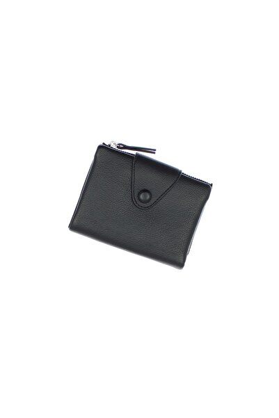 ButicCochet Portofel de damă, din piele, Buticcochet, 12x9x2 cm, Negru - PR1062