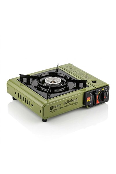 JollyMag Aragaz camping portabil, 1 arzator, 2500W, verde, folosit cu butelie...