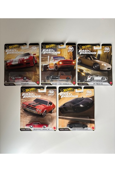 HOT WHEELS Premium Fast & Furious 25. Yıl 5’li Araç Seti HNW46 Metal Gövdeli ...