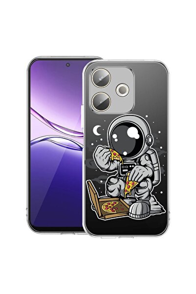 bestcase ¬Æ Husa Clear Silicon pentru OPPO A5 Pro 5G, Astronaut Pizza, 204241...