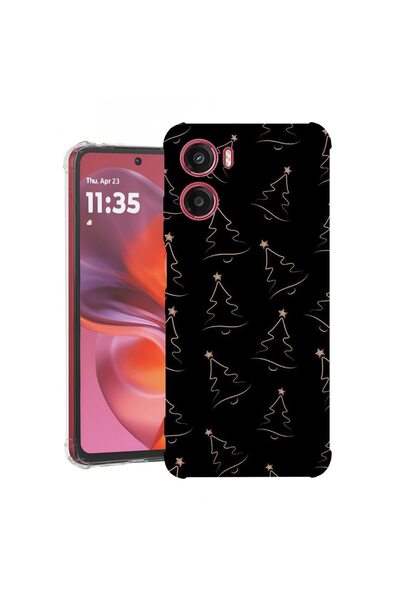 bestcase Калъф за Motorola Moto G06 с дизайн на коледно дърво, удароустойчив,...