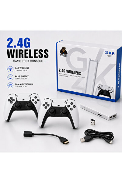 MINO TECH 2.4G Kablosuz Retro Oyun Konsolu – 4K HD Game Stick Çift Kollu Oyun...