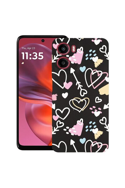 bestcase Θήκη για Motorola Moto E15 / Moto G05, Σχέδιο με σύμβολα αγάπης, Λεπ...