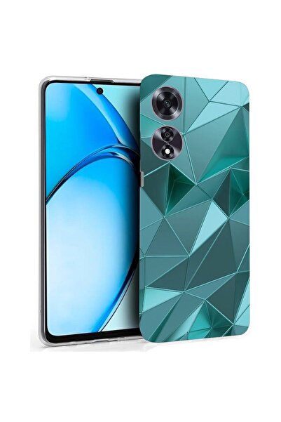bestcase ¬Æ Husa pentru OPPO A60 4G, Clear Silicon 2MM, Green Mosaic, Antisoc...