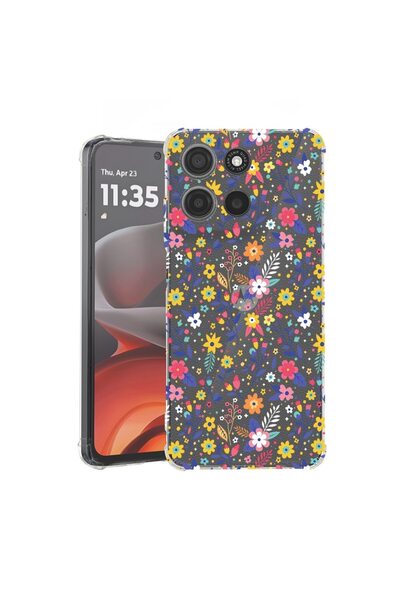bestcase ¬Æ Husa pentru Motorola Moto G15, Anti Shock 1.5MM, Flower Pattern, ...
