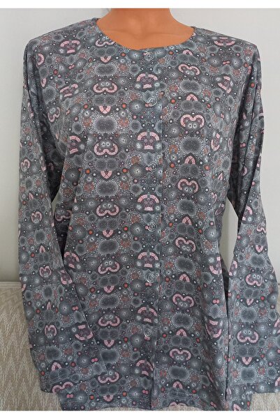 Anne Er Clothing Paper Print Combed Cotton Blouse Long Sleeve Front Buttoned ...