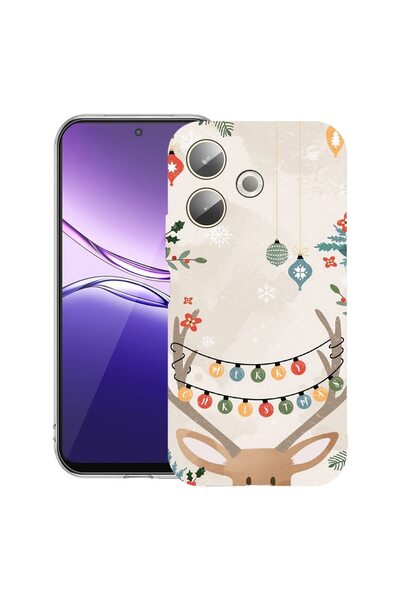 bestcase ¬Æ Husa Clear Silicon pentru OPPO A5 Pro 5G, Xmas Reindeer, 2042415 ...