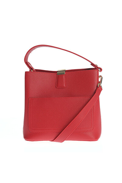 meli melo Red shoulder bag with front Functional Pocket and adjustable strap