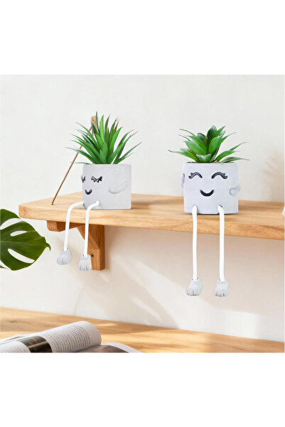 OEM Plante artificiale suculente în ghivece de ciment cu picior agățat, decor...