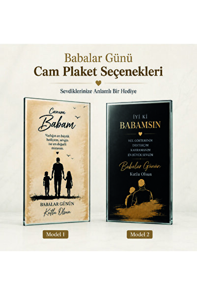 kutuTR Babalar Günü Hediyesi Cam Plaket 20x30 cm Canım Babam Dekoratif Masaüs...