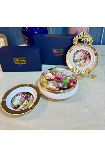 Generic Flower Limoges Serving Set (Box & 2 Plates)