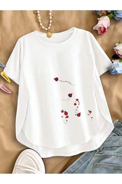 121 Short sleeved women's short sleeved shirt with a comfortable round collar...