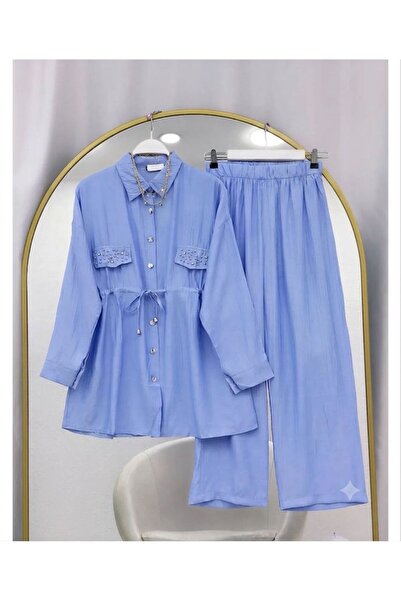 VOLT CLOTHİNG Dvostruki set sa kapom i jacquard pantalonama sa kamenčićima