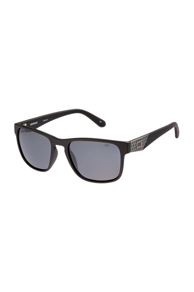 Caterpiller Deep Square Sunglasses with Keyhole Bridge, Rubber Detailing & TA...