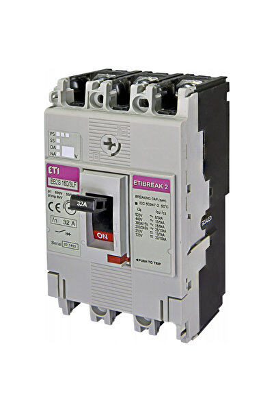 Eti circuit breaker in car eb2s 160/3lf 32a 3p 004671804