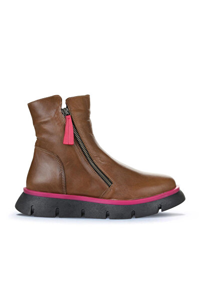 BUENO Mink Fuchsia Leather Women's Flat Boots