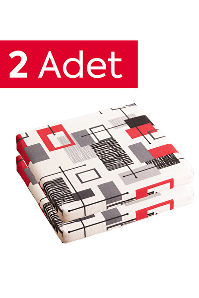 Homedius Sandalye Oturum Minderi Desenli 40x40x4 Bağcıklı Çıkarılabilir Kılıf...