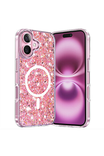 Techsuit Husa pentru iPhone 16 Plus, Sparkly Glitter MagSafe, protectie antis...