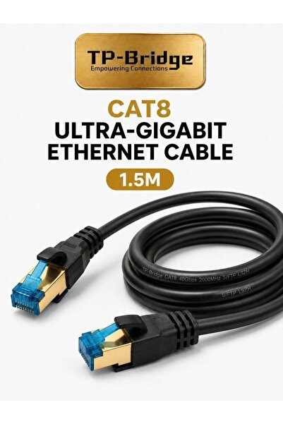TP-BRIDGE CAT8 Ethernet Cable – 24AWG OFC Copper S/FTP LSZH 2000MHz Ultra Gig...