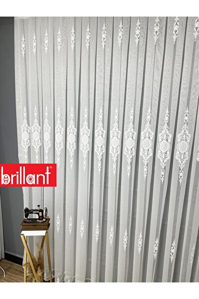 Brillant Mirror Silver Gray Embroidered 3-Layer Pleated No-Iron Living Room T...