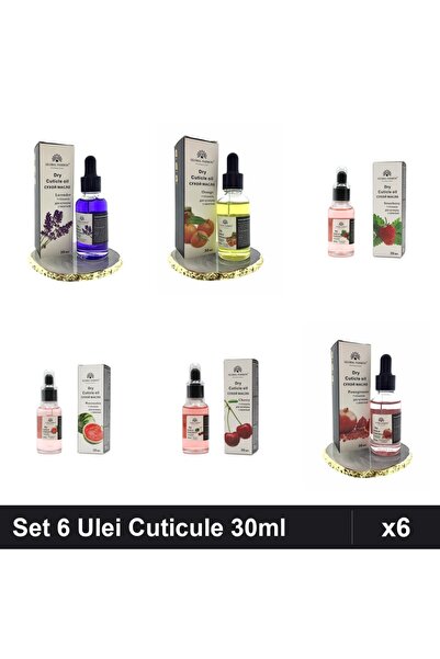 global fashion Set 6 Ulei Cuticule Pipetă 30ml - Lavandă, Mandarine, Căpșuni,...