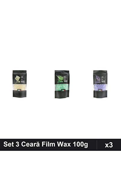 global fashion Set 3 Ceară Epilare Film Wax 100g - Ciocolată Albă, Tea Tree, ...