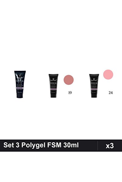 FSM Set 3 Polygel 30ml - Nr.22, Nr.19, Nr.24 - Constructie Unghii