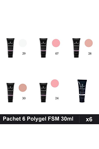FSM Set 6 Polygel 30ml - Nr.29, Nr.07, Nr.28, Nr.30, Nr.24, Nr.17