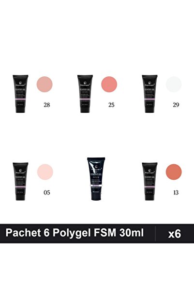 FSM Set 6 Polygel 30ml - Nr.28, Nr.25, Nr.29, Nr.05, Nr.14, Nr.13