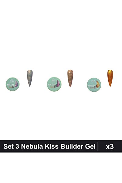 global fashion Set 3 Nebula Kiss Builder Gel 15g - Nr.04, Nr.05, Nr.11