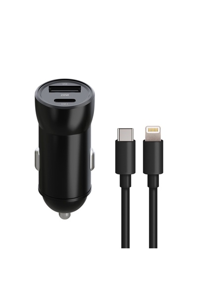 OEM Încărcător auto, MaxLife, 20W ieșire USB-C USB, PD 3.0, cablu USB-C Light...