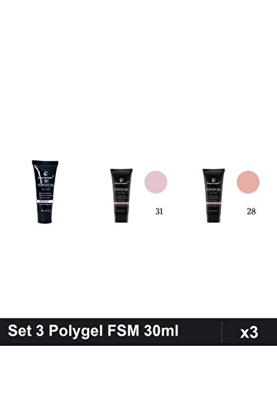 FSM Set 3 Polygel 30ml - Nr.23, Nr.31, Nr.28 - Construcție Unghii