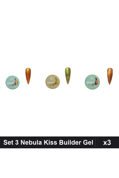 global fashion Set 3 Nebula Kiss Builder Gel 15g - Nr.05, Nr.14, Nr.12