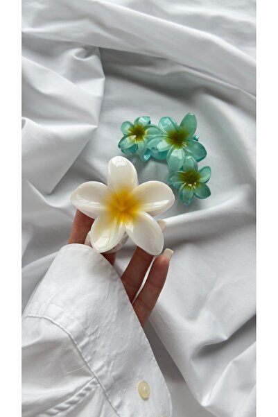 YOYYO Set de agrafe acrilice cu flori de Plumeria Lotus - 2 bucăți accesorii ...