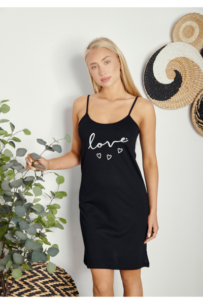 Comfort Νυχτικάκι με logo Love και καρδιές