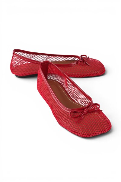 luuq shoes BEKY Fiyonk Detaylı Kadın File Babet