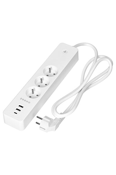 Orno Prelungitor inteligent OR-SH-17520/W (3 prize + 2 USB + 1 USB-C) 1,8 m